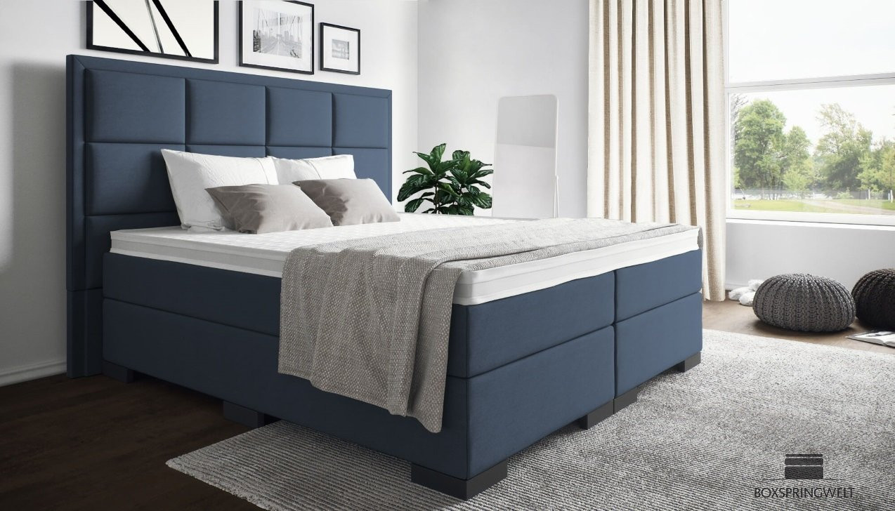 Boxspringbett Vincent in Mine Denim