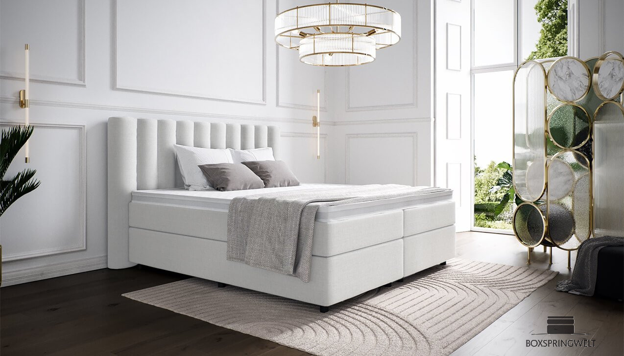 Boxspringbett Diana in Bezug Mine Weiß