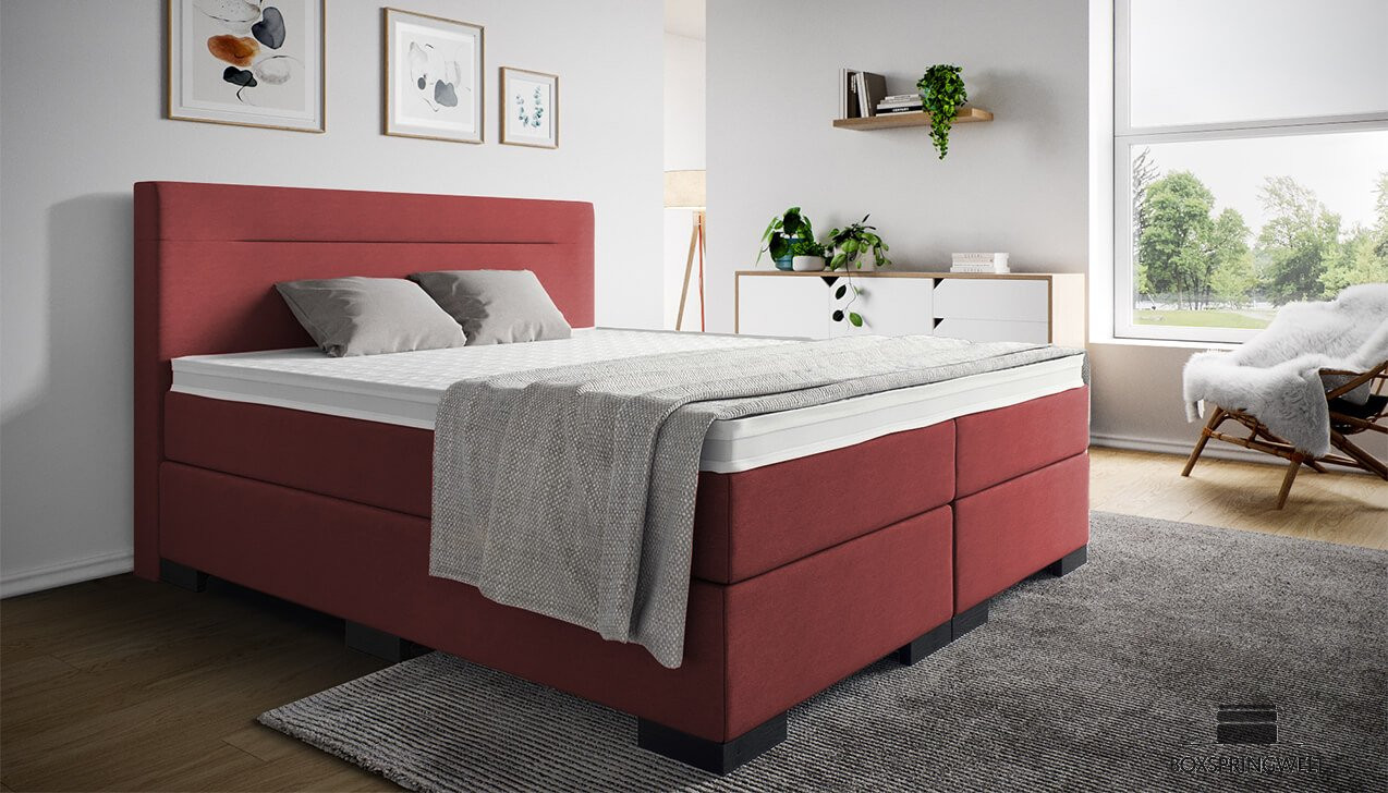 Boxspringbett Paul in Crush Weinrot