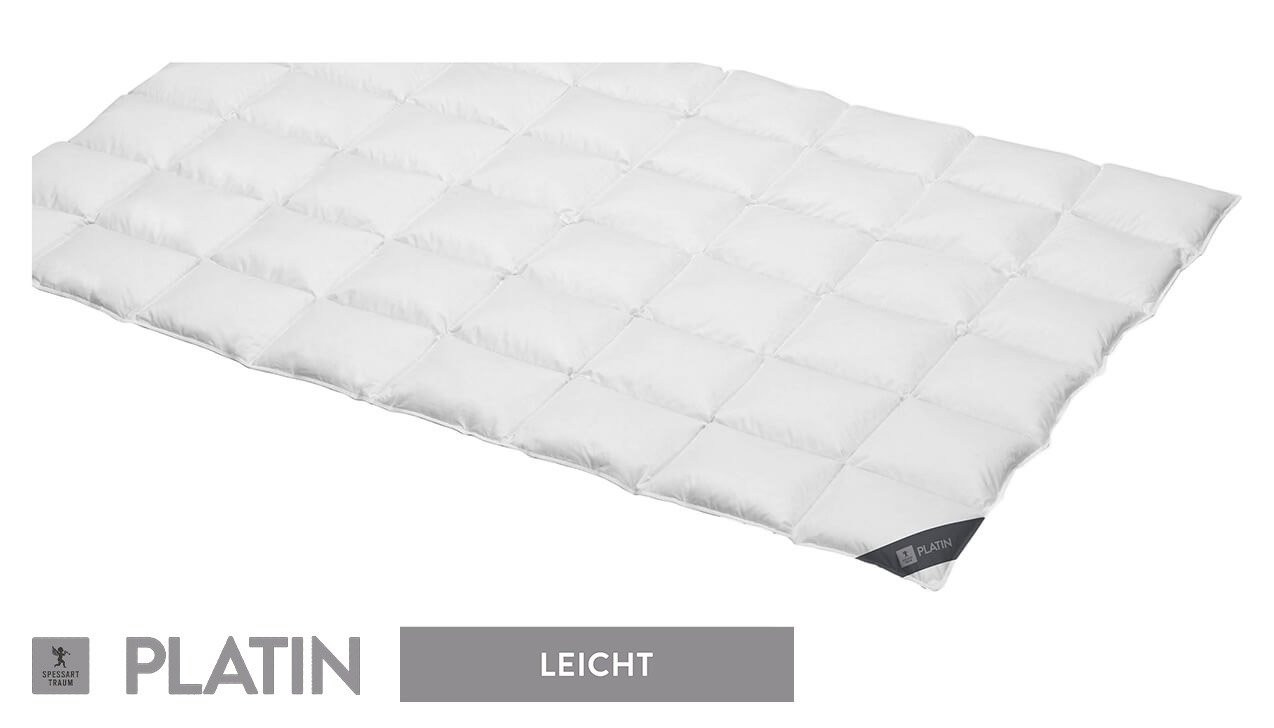 Daunendecke „Platin“ Leicht, Wärmeklasse 2, Ganzjahresdecke + Übergang