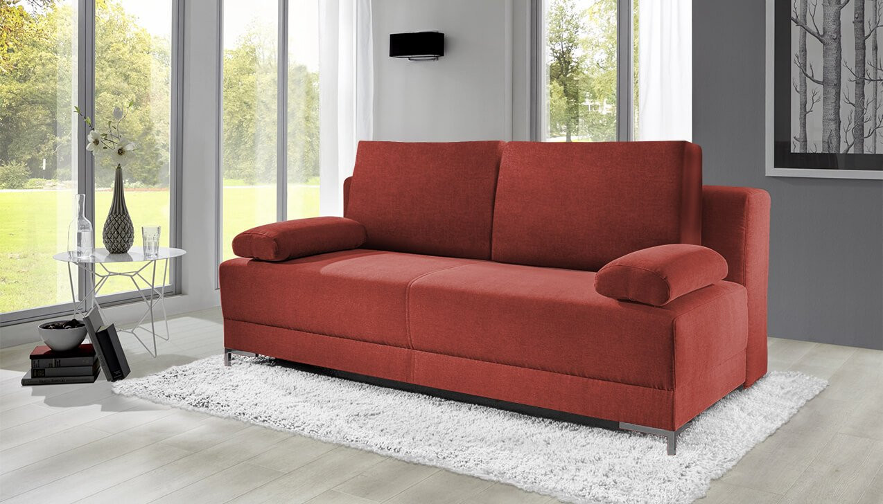 Boxspringsofa in Bezug Alicante Rot