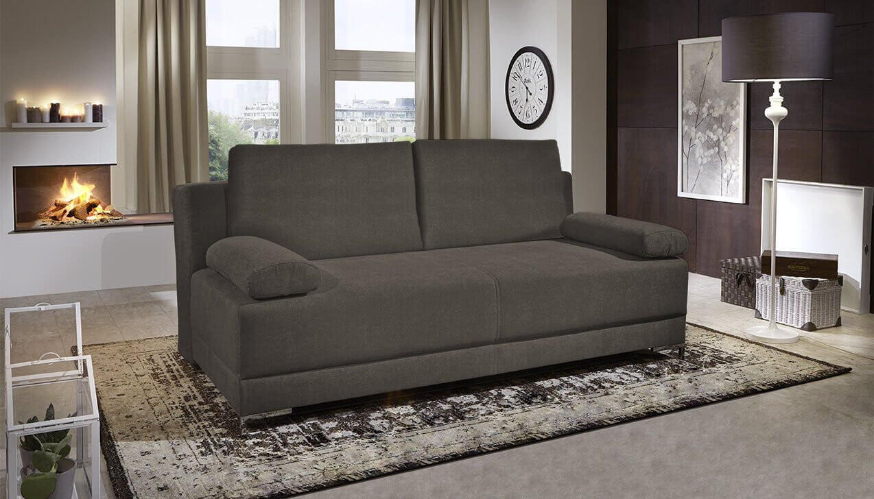 Boxspringsofa in Bezug Asti Anthrazit