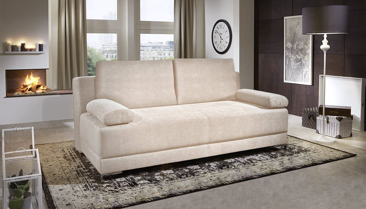 Boxspringsofa in Bezug Asti Creme