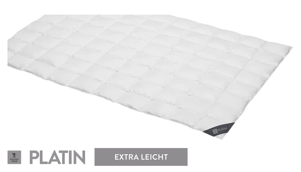 Daunendecke „Platin“ Extraleicht, Wärmeklasse 1, Sommer-Bettdecke