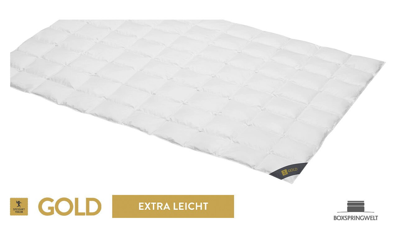 Daunendecke „Gold“ Extraleicht, Wärmeklasse 1, Sommer-Bettdecke