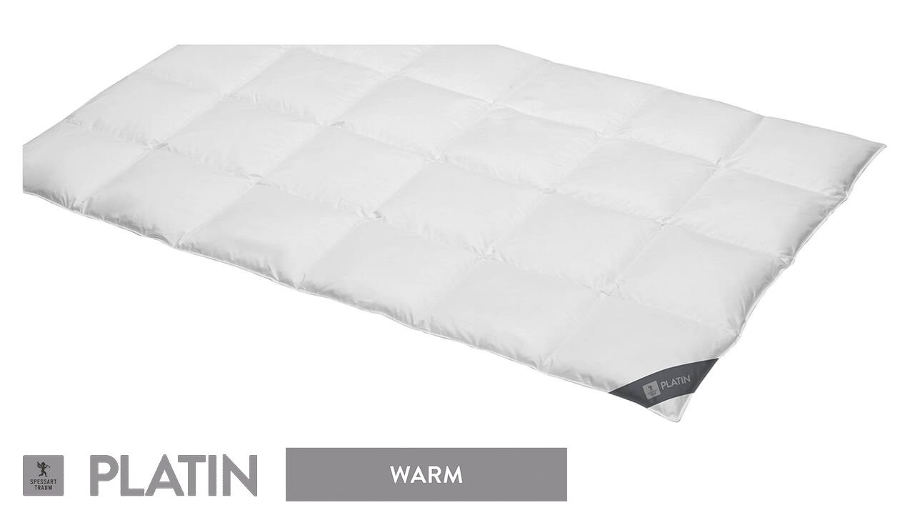 Daunendecke „Platin“ Warm, Wärmeklasse 4, Bettdecke für Herbst & Winter