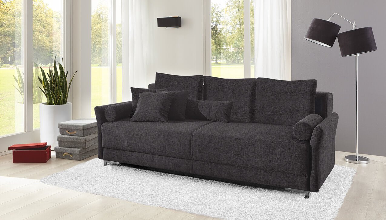 Boxspringsofa mit Armlehne und 3 Rückenkissen