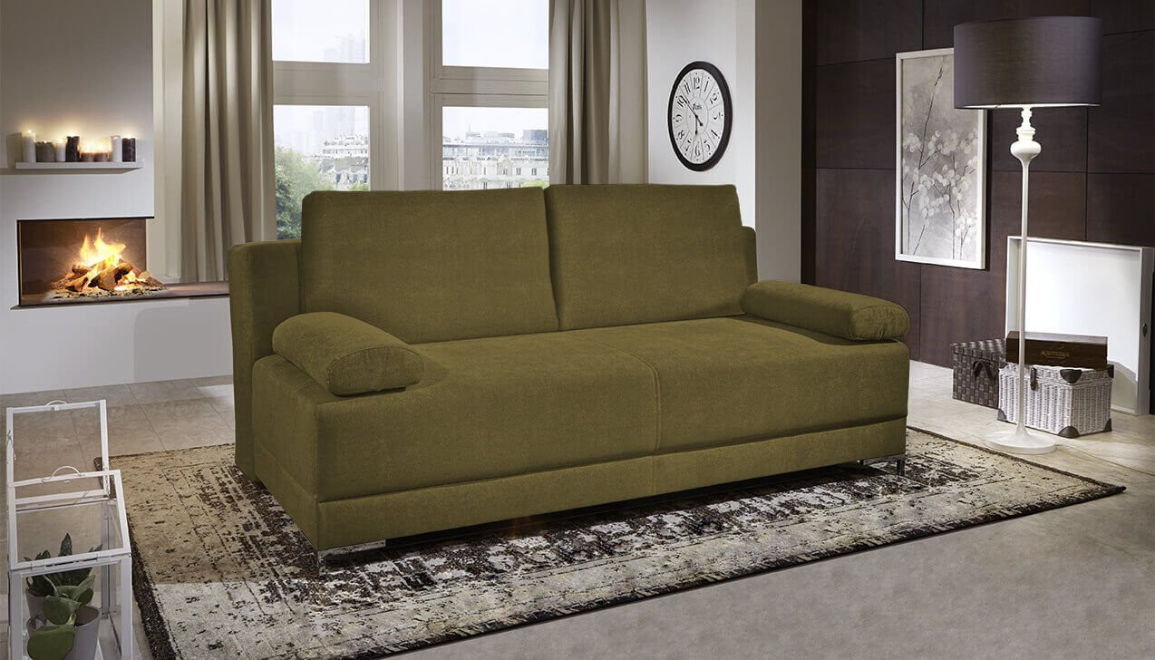 Boxspringsofa in Bezug Asti Olive