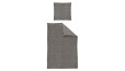 Weiche Baumwoll Bettwäsche Loyd in Grau - Set aus Bettbezug und Kissenbezug 80x80 cm