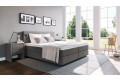 Boxspringbett Edmund in Golf Anthrazit; Kopfteil bündig; 6cm hohe Füße in Schwarz