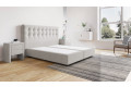 Boxspringbett Beatrix ohne Matratze 180 x 200 cm in Board Hellgrau
