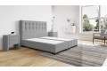 Boxspringbett Beatrix ohne Matratze 180 x 200 cm in Board Grau