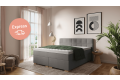 Boxspringbett Ben in Textilbezug Iadera Grau; Kopfteil mit Kassetten