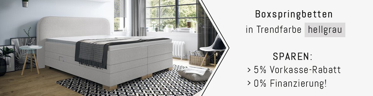 Stoffmuster für Boxspringbetten in Hellgrau